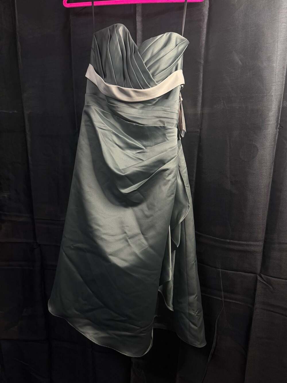 Cemetrios Strapless Satin Formal Gown Size 6 Granite/Plt EDN-7227